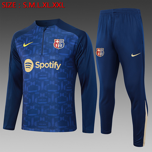 24/25 Barcelona royal blue inkjet half zip Tracksuit