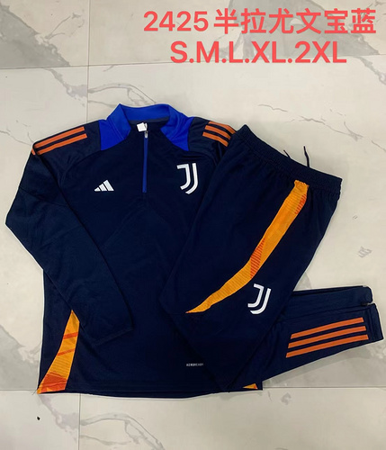 24/25 Juventus royal blue half zip Tracksuit