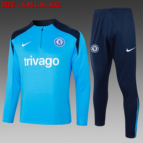 24/25 Chelsea lake blue half zip Tracksuit