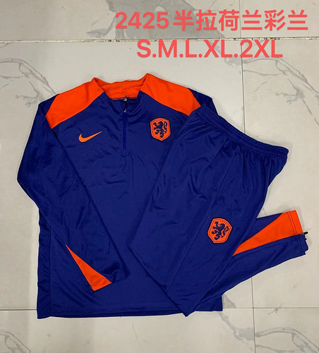 24/25 Netherlands color blue half zip Tracksuit