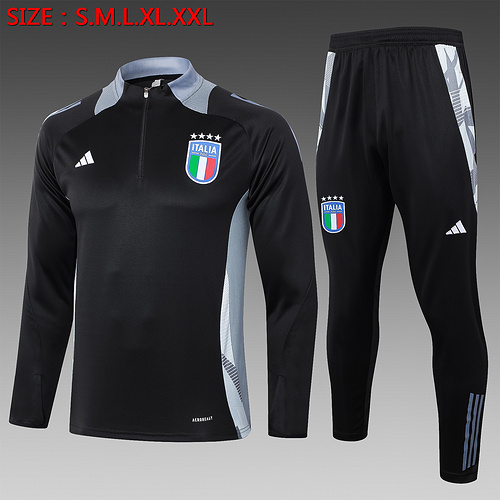 24/25 Italy half zip Tracksuit black