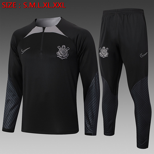 24/25 Corinthians black half zip Tracksuit