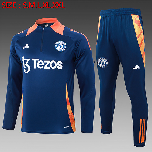 24/25 M-U royal blue half zip Tracksuit