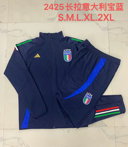 24/25 Italy royal blue Jacket sets Team emblem four-star