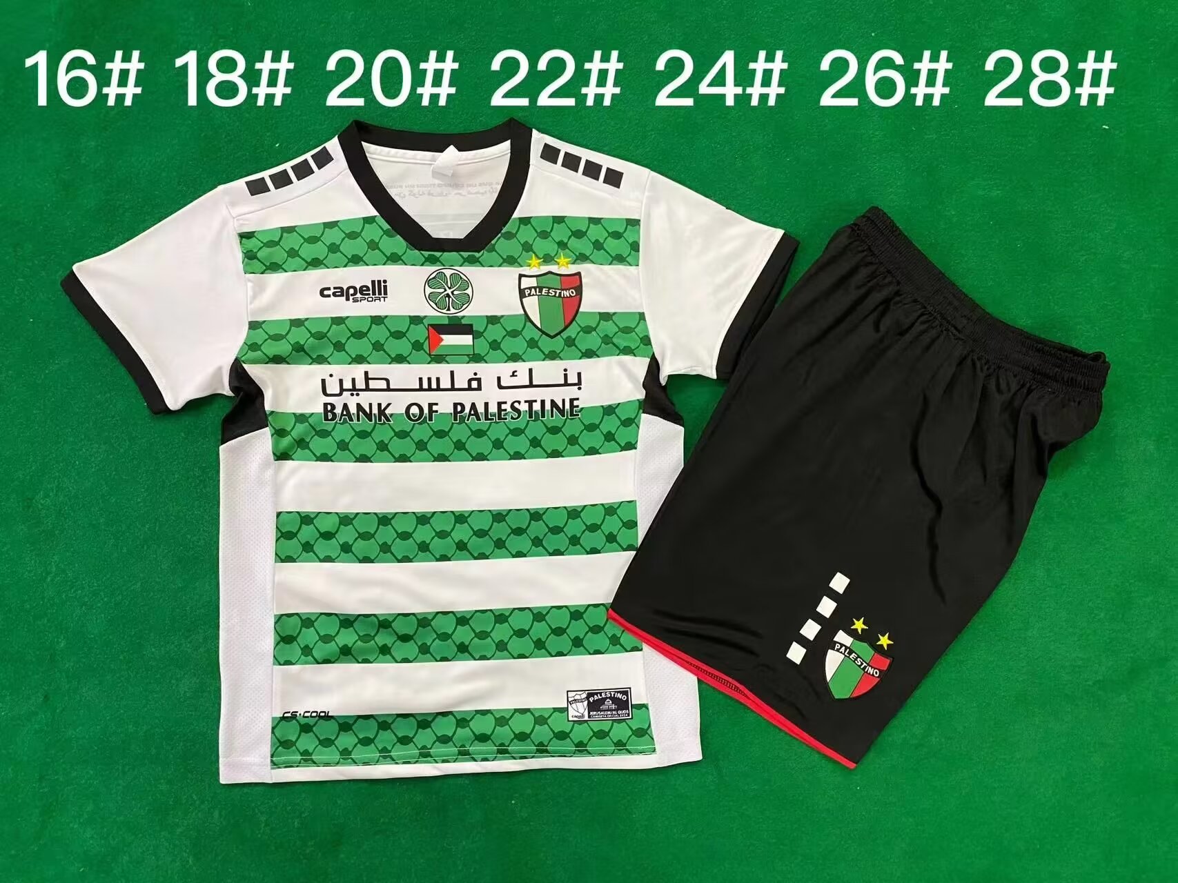 Kid Kits 23/24 Palestine third away white green