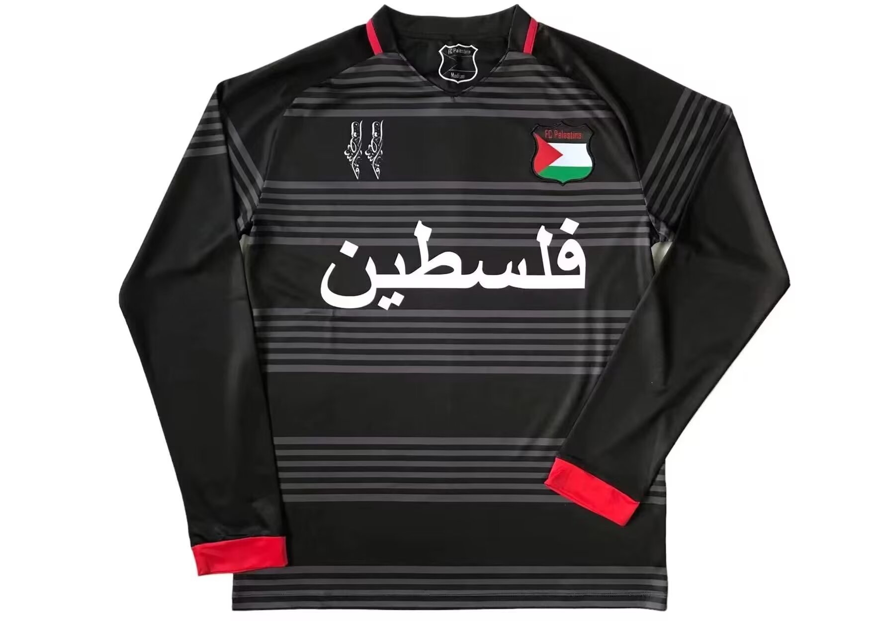 Fans Version 24/25 Palestine black grey long sleeve