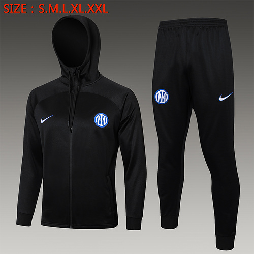 24/25 Inter Milan black hooded Jacket Sets