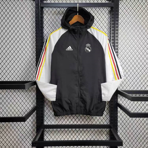 24/25 Real Madrid black windbreaker