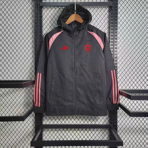 24/25 Flamengo black and pink windbreaker