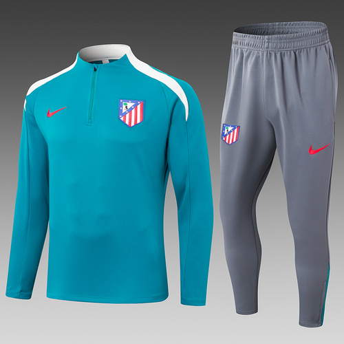 24/25 Atletico Madrid Lake Blue half zip Tracksuit