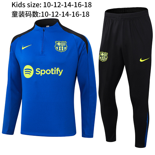 24/25 Barcelona color blue kid Tracksuit