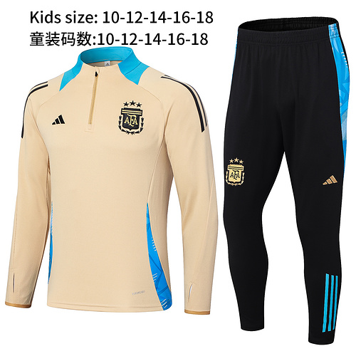 24/25 Argentina khaki half zip kids Tracksuit