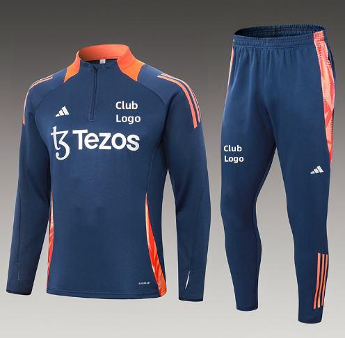 24/25 M-U royal blue half zip Tracksuit