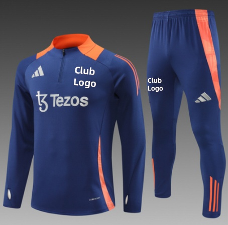 24/25 M-U royal blue half zip Tracksuit