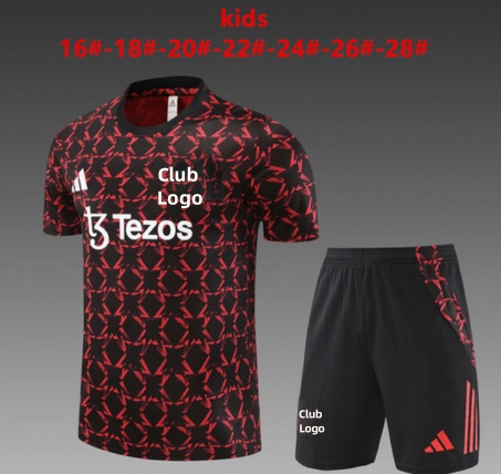 24/25 M-U red black Camouflage Kid Training Kits