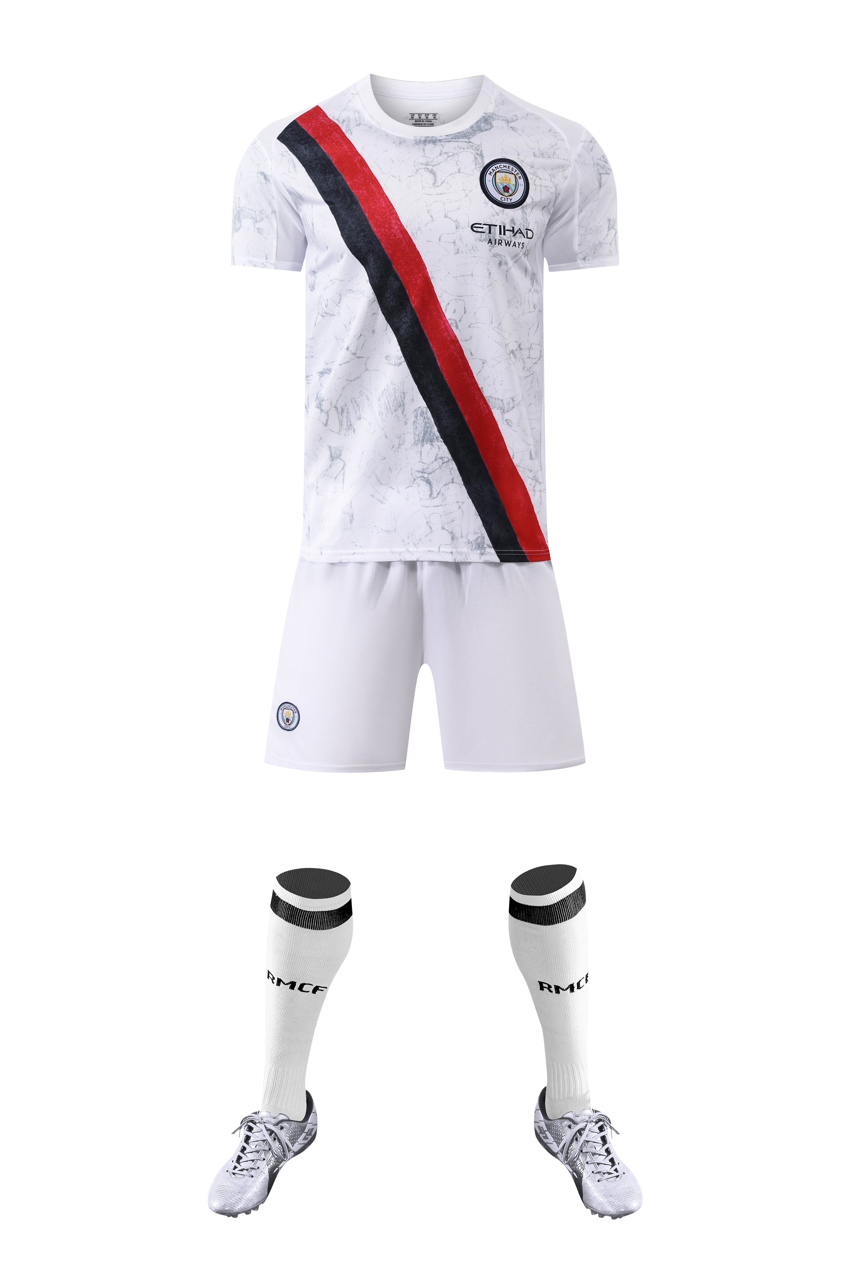 No Brand Logo Manchester City away white