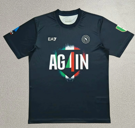 Fans Version 25/26  Napoli Champions T-shirt Pattern Edition Deep Blue 
