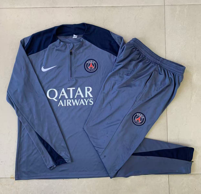2526 Half Pull Paris Grey Tracksuit 