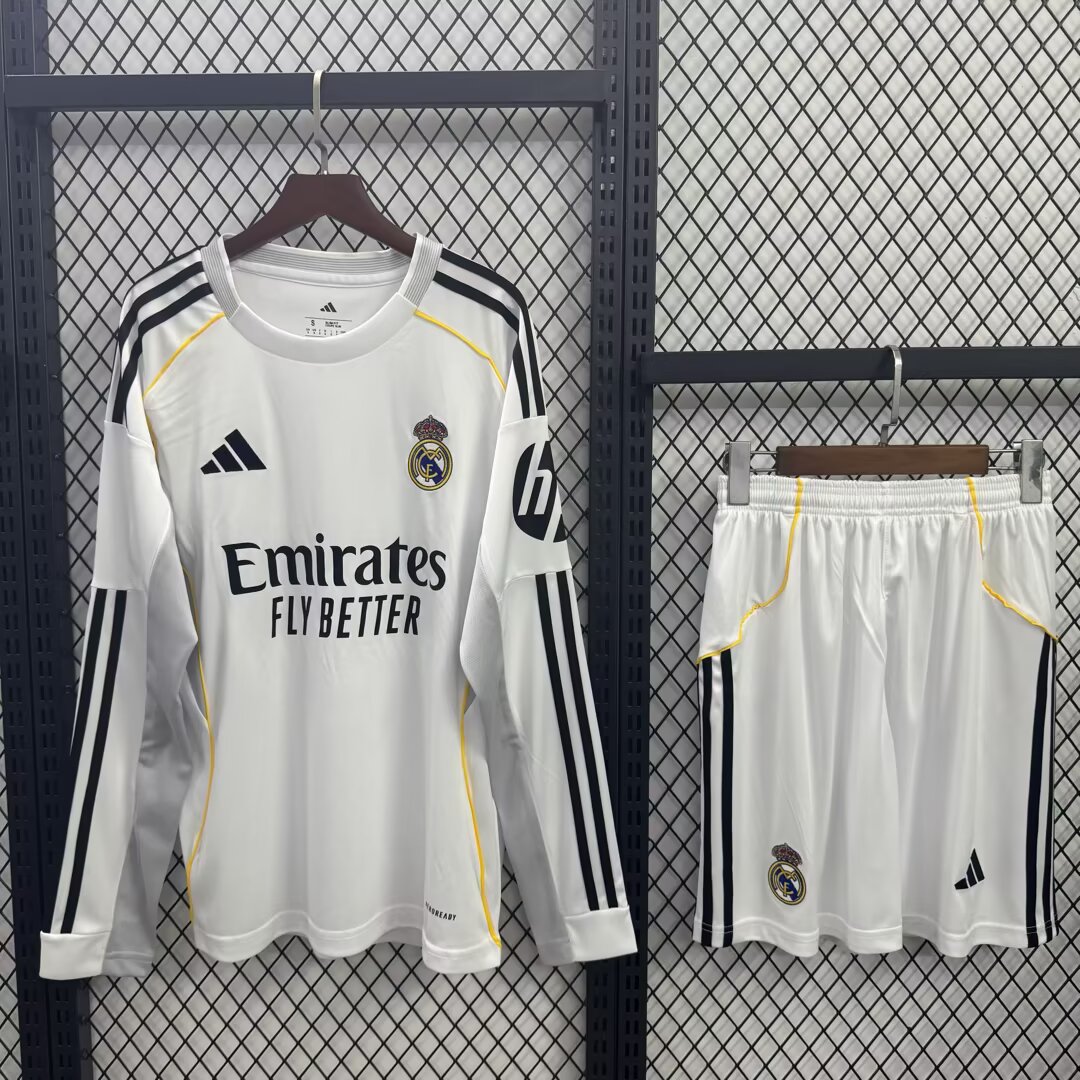  Adults kits 25/26 Real Madrid home long-sleeved