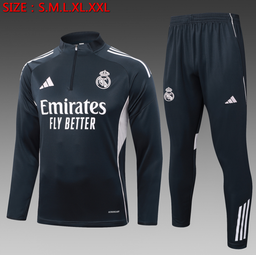  25/26 Half Real Madrid Dark Grey (Light Pink Three Sides) Tracksuit