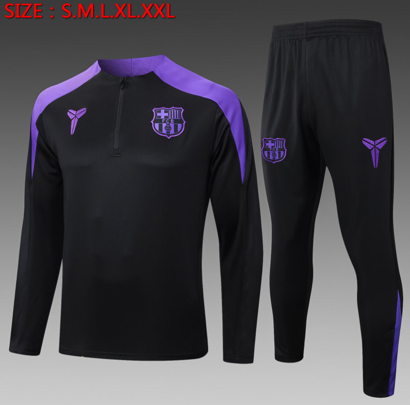  25/26 Half Barcelona black (purple on shoulders) Tracksuit