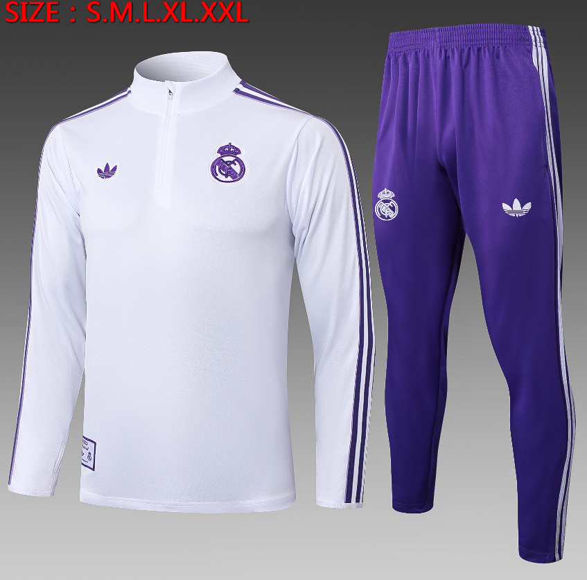  25/26 Half Real Madrid white vintage edition  Tracksuit