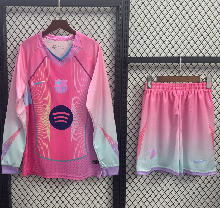  Adults kits 25/26 Barcelona pink special edition long-sleeved