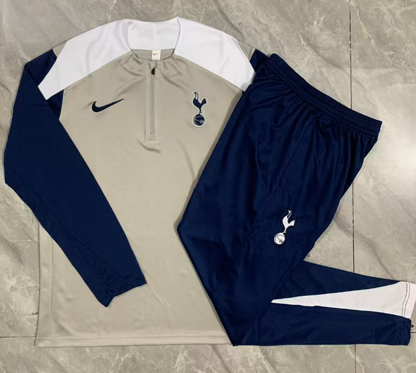  25/26 Half Tottenham Hotspur Light Grey Tracksuit