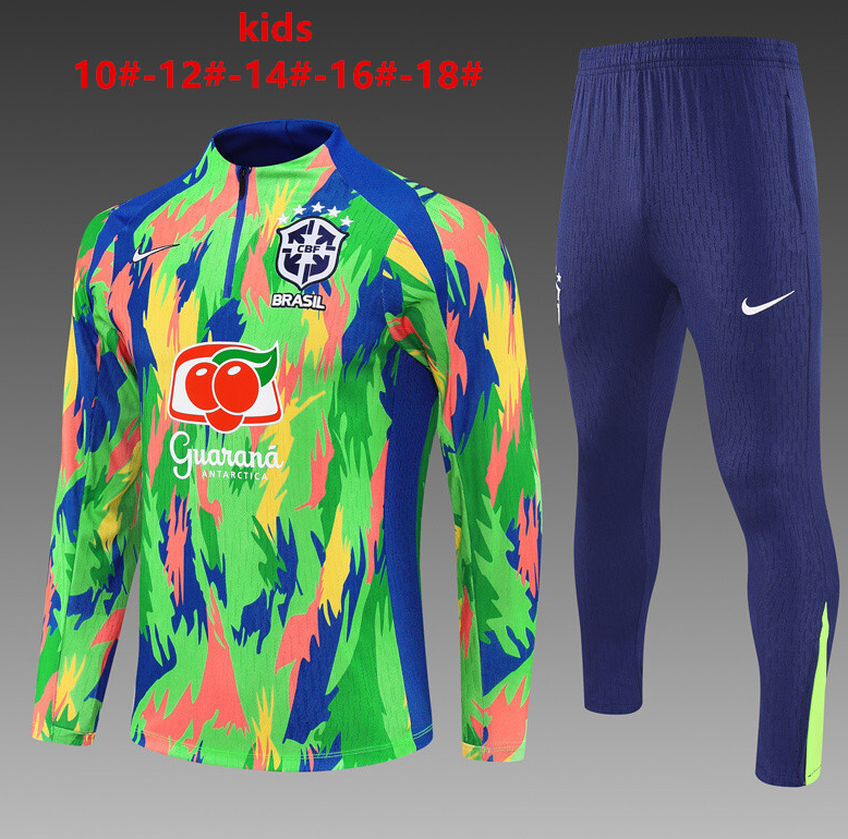25/26 kid half Brazil Blue Green Camouflage Tracksuit