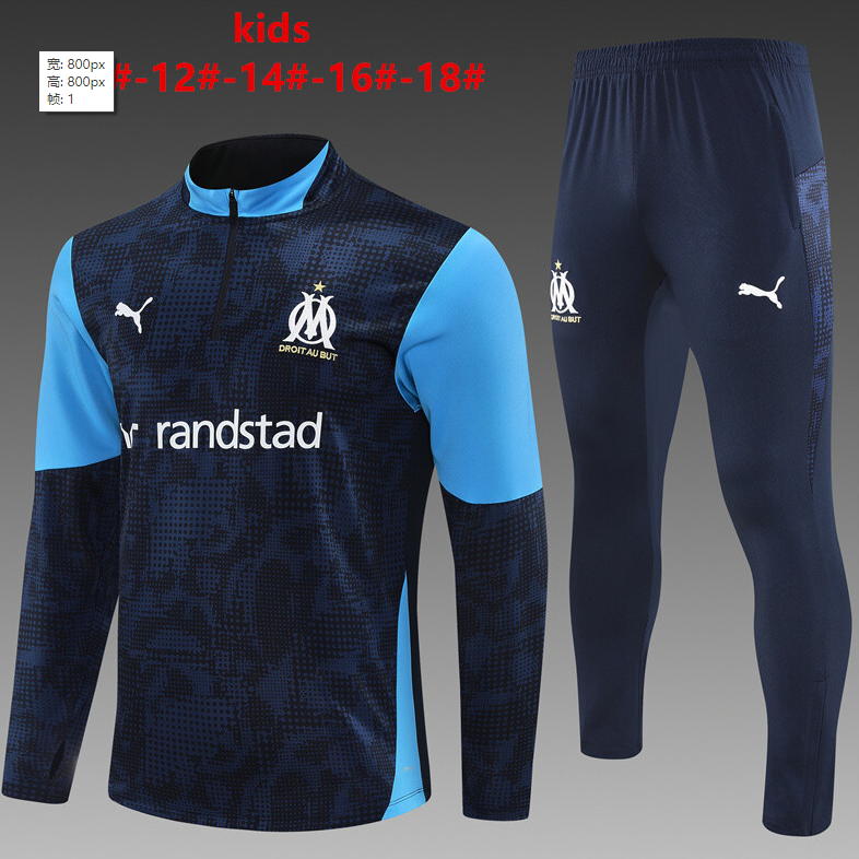 25/26 kid half Marseille Bao Blue Camouflage Tracksuit