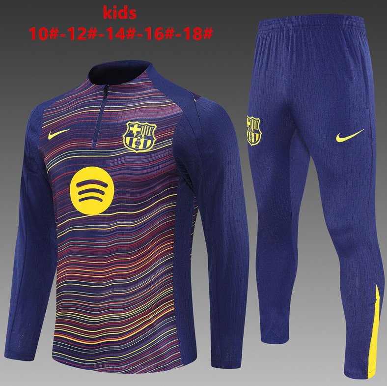 25/26 kid half  Barcelona Yellow Blue Camouflage Tracksuit