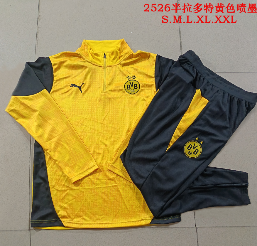 25/26 Half Pull Dortmund Yellow Inkjet Tracksuit