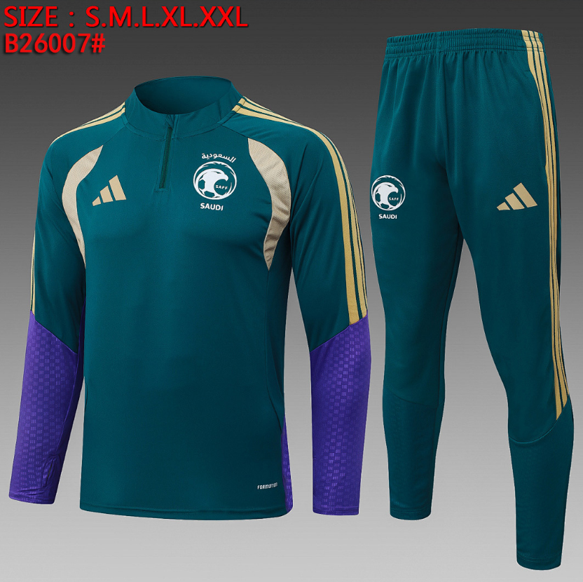 26/27 Half Pull Saudi Arabia Deep Green Tracksuit