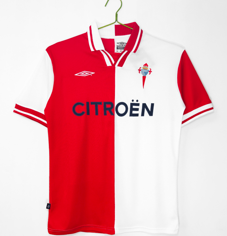 Retro 01/02 Celta Vigo second away kit red and white