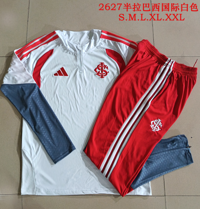 26/27 Half Pull Brazil International White Tracksuit