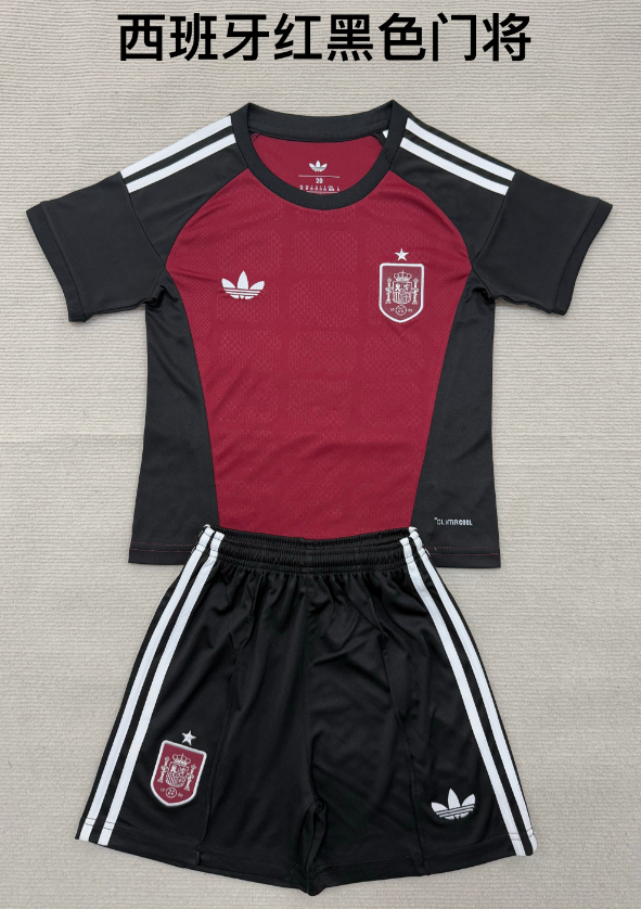 kids Kits 26/27 Spanish red and black goalkeeper 