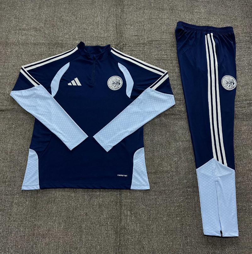 26/27 Kids Half Pull  AJAX Royal Blue Tracksuit