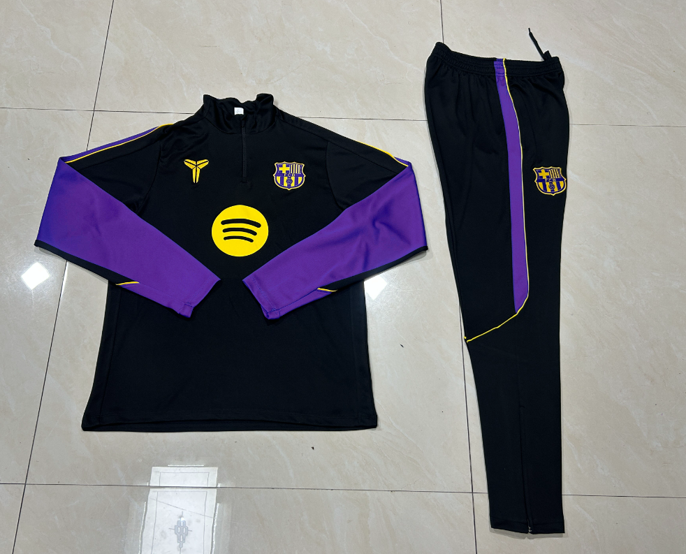 26/27 Kids Half Pull Barcelona Black【Co-branded product】Tracksuit