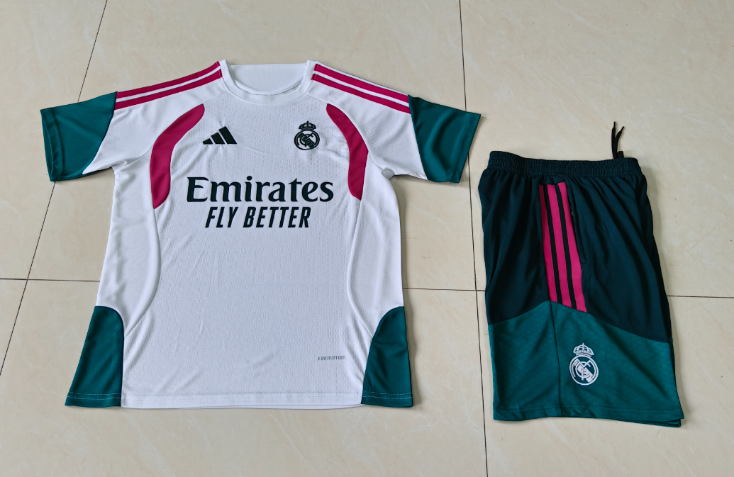 26/27 Kids Real Madrid white with rose red Training Kits
