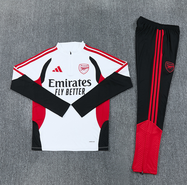 26/27 Adults Half Pull Arsenal white Tracksuit