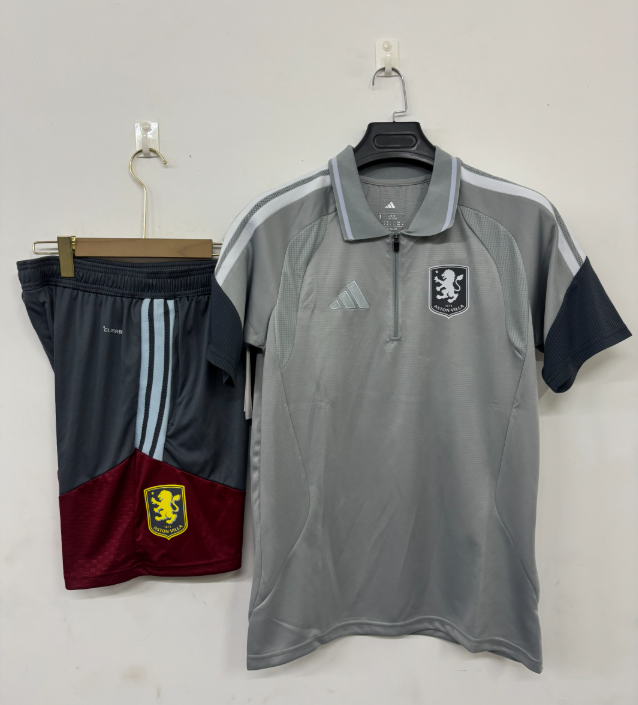 26/27 Adults POLO Aston Villa light gray Training Kits