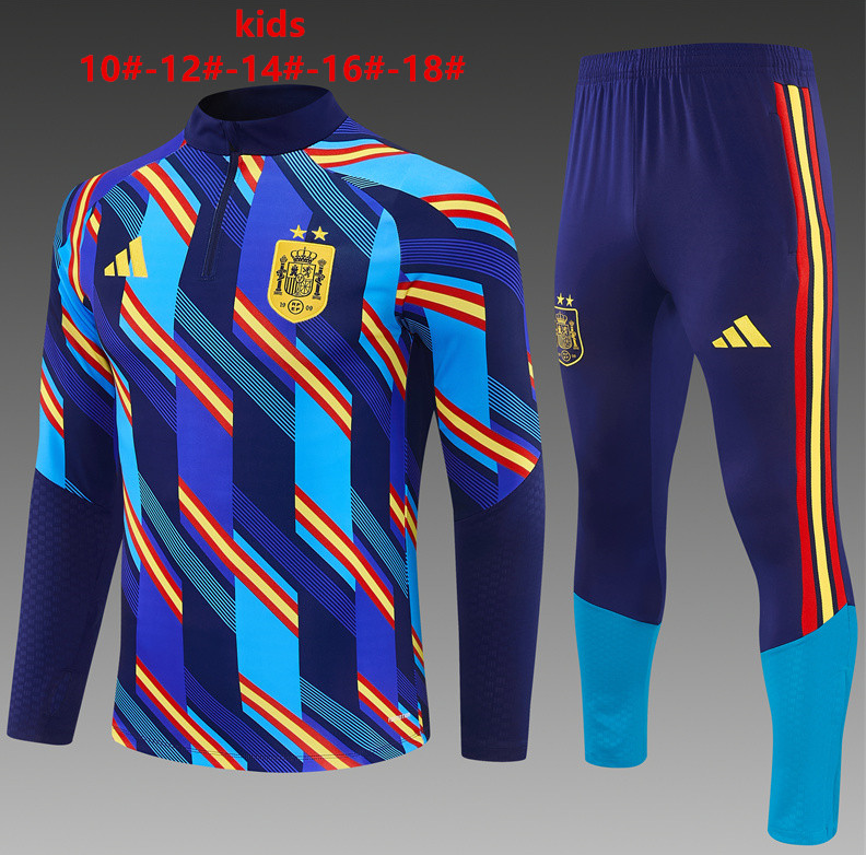 26/27 Kids Half Pull Spain navy blue [camouflage version] Double star Tracksuit