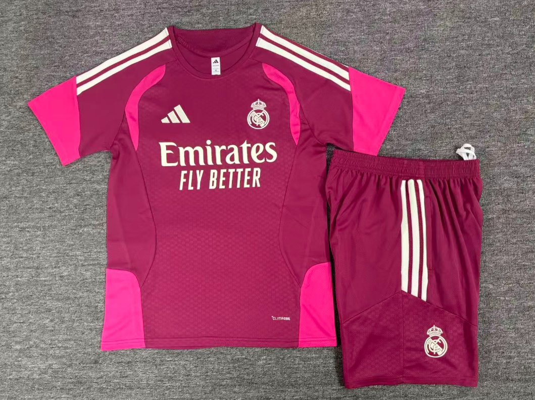 26/27 Kids Real Madrid Rose Red Training Kits