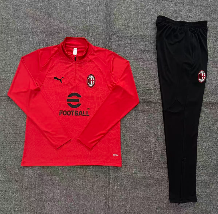 26/27 Kids Half Pull AC Milan Red Tracksuit