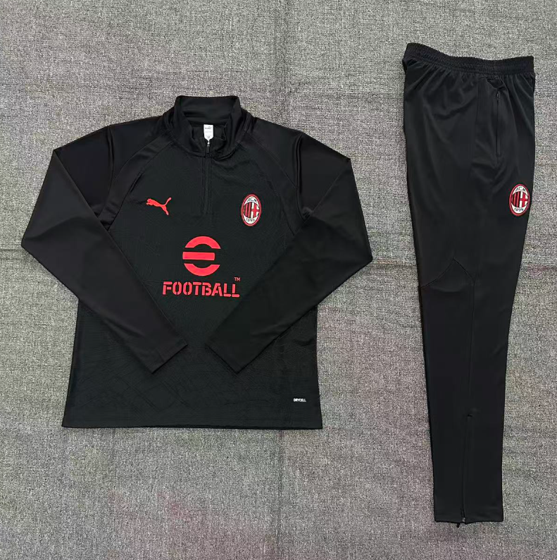 26/27 Kids Half Pull AC Milan black Tracksuit