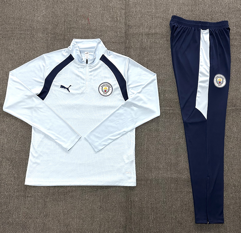 26/27 Adults Half Pull Manchester City Light Blue Tracksuit